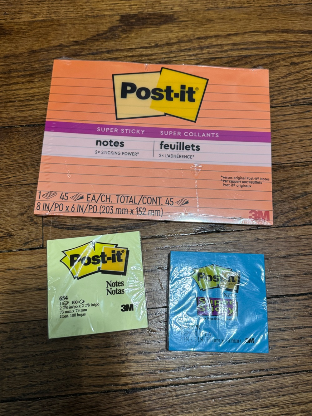 Giant Post it Super Sticky Notes Variety Pack - Orange, Yellow, Blue